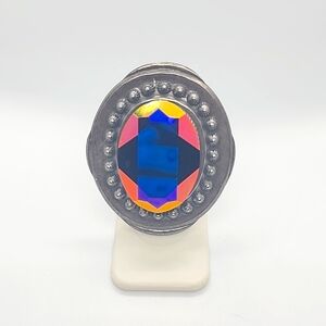 GASOLINE GLAMOUR FORTUNE TELLER RING GOLD AB OVAL